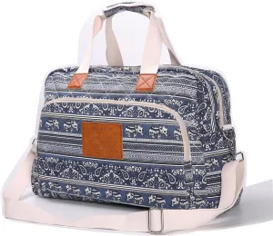 Malirona Canvas Overnight Bag Women Weekender Bag Carry On Travel Duffel Bag Floral