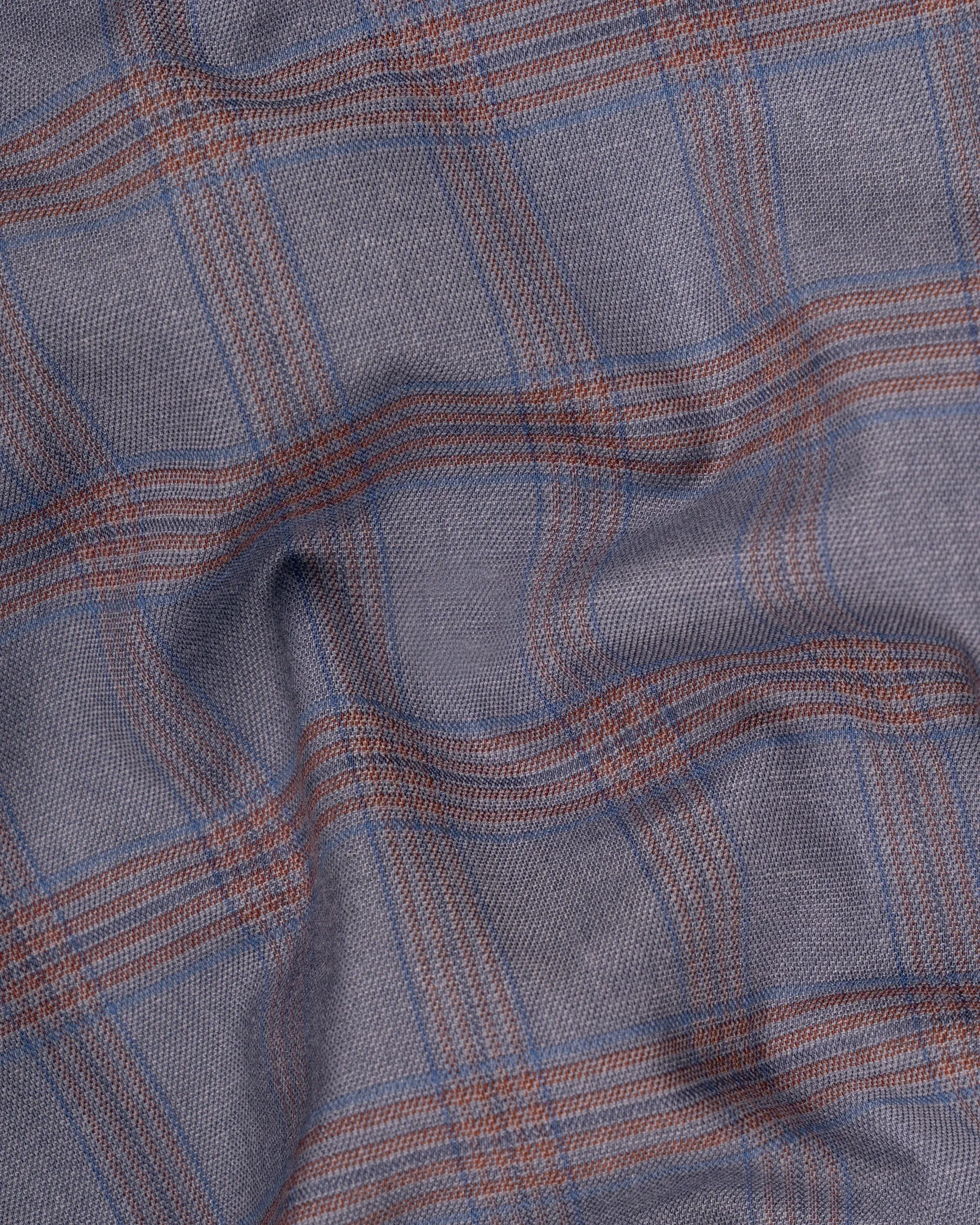 Manatee Grey Super fine Plaid Premium Cotton Blazer