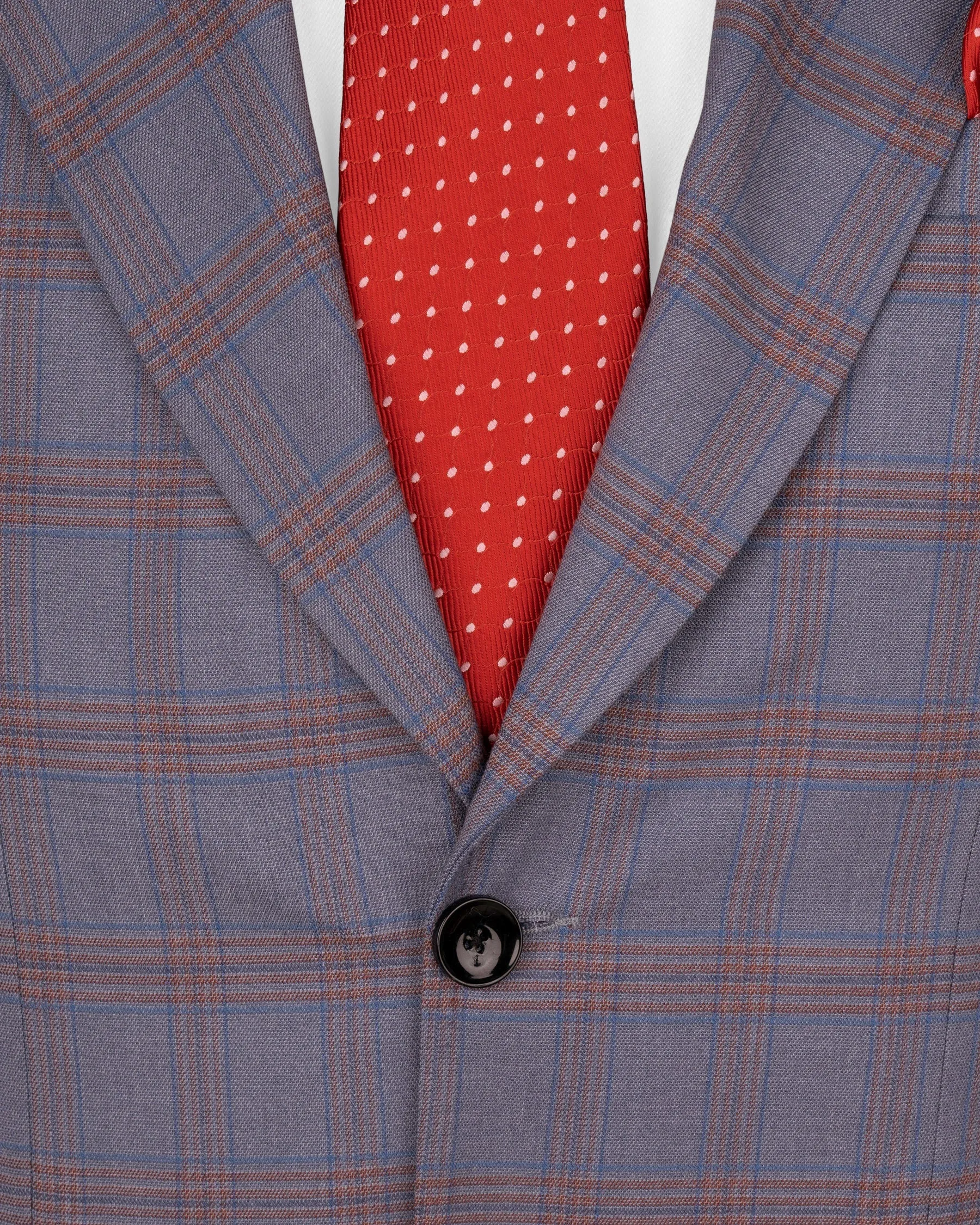 Manatee Grey Super fine Plaid Premium Cotton Blazer