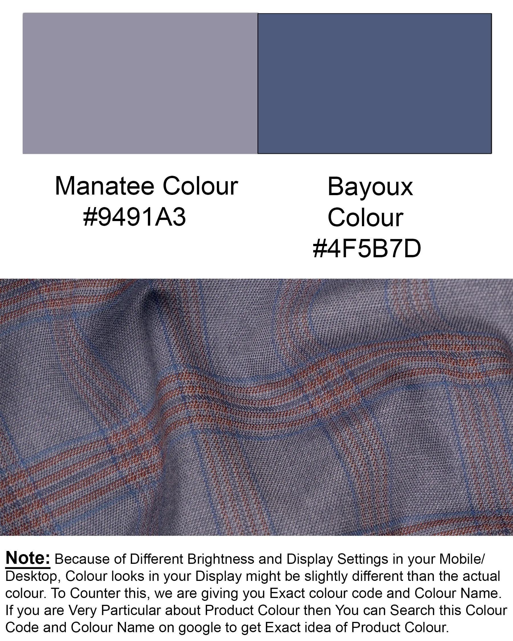 Manatee Grey Super fine Plaid Premium Cotton Blazer