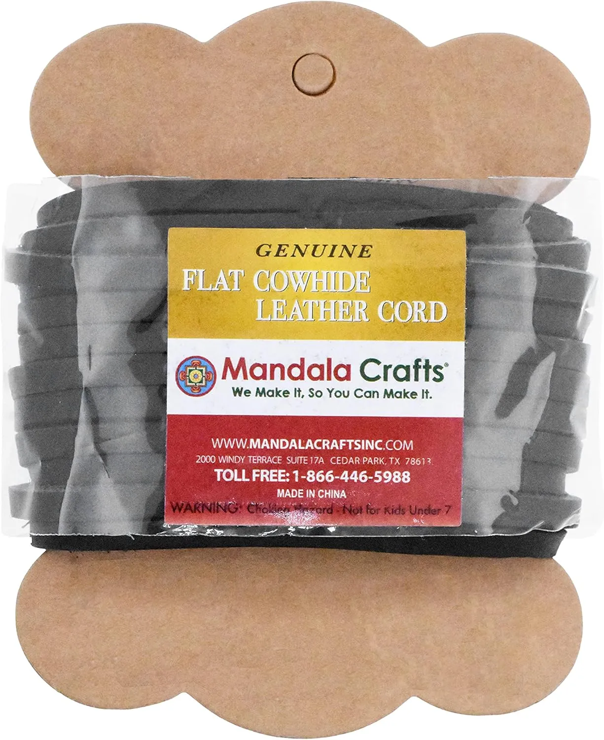 Mandala Crafts Black Leather Cord for Jewelry Making - 5.5 Yds 5mm Leather Strips for Crafts Braiding - Flat Genuine Leather Cord String Straps for Leather Boot Laces