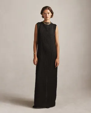 Mara Boat Neck Maxi Dress - Black
