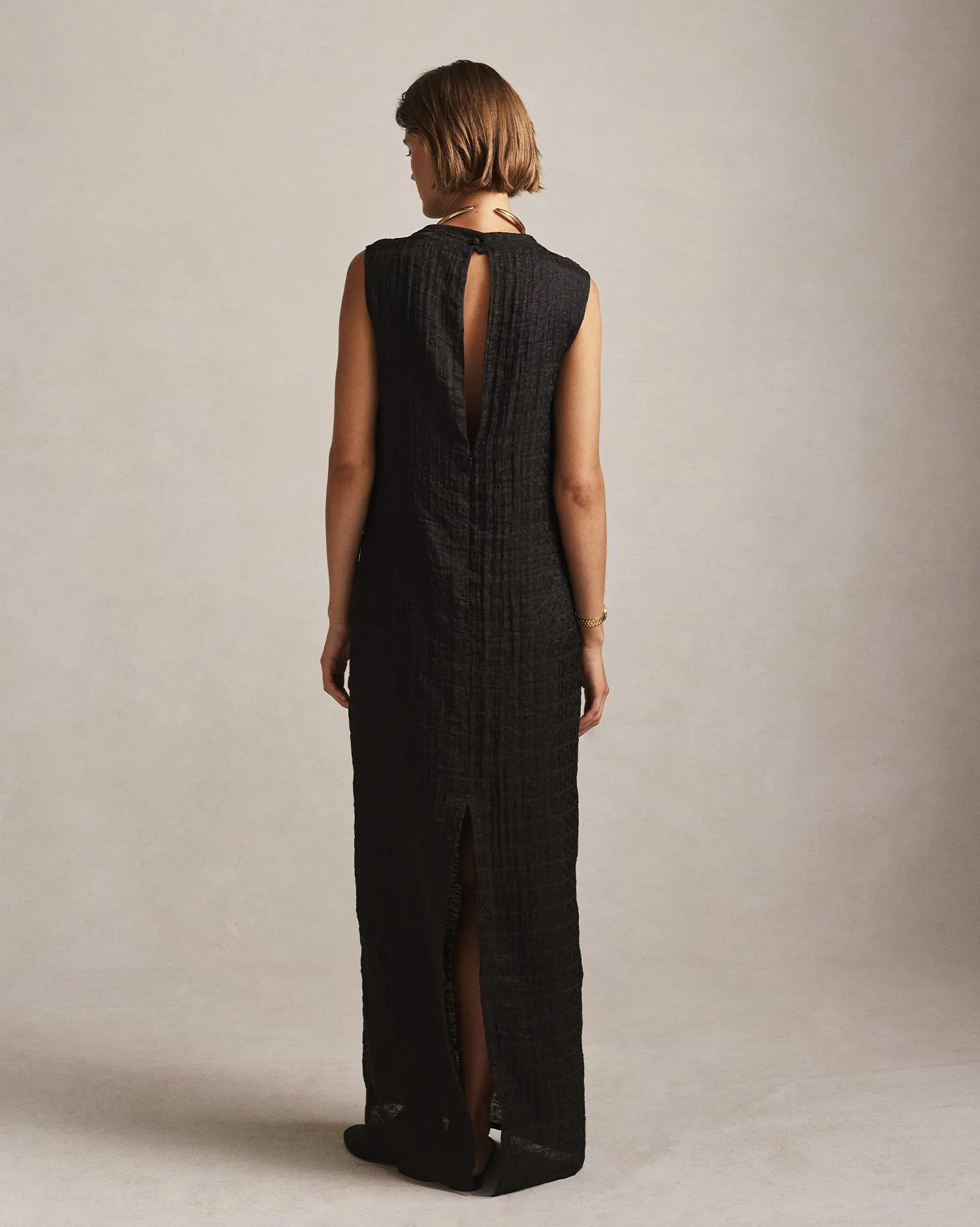 Mara Boat Neck Maxi Dress - Black