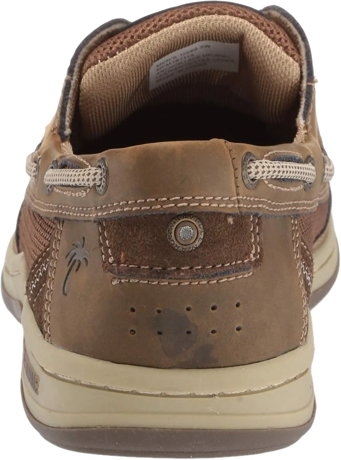 Margaritaville Mens Anchor Lace Boat Shoe, Light Tan, 9.5 US