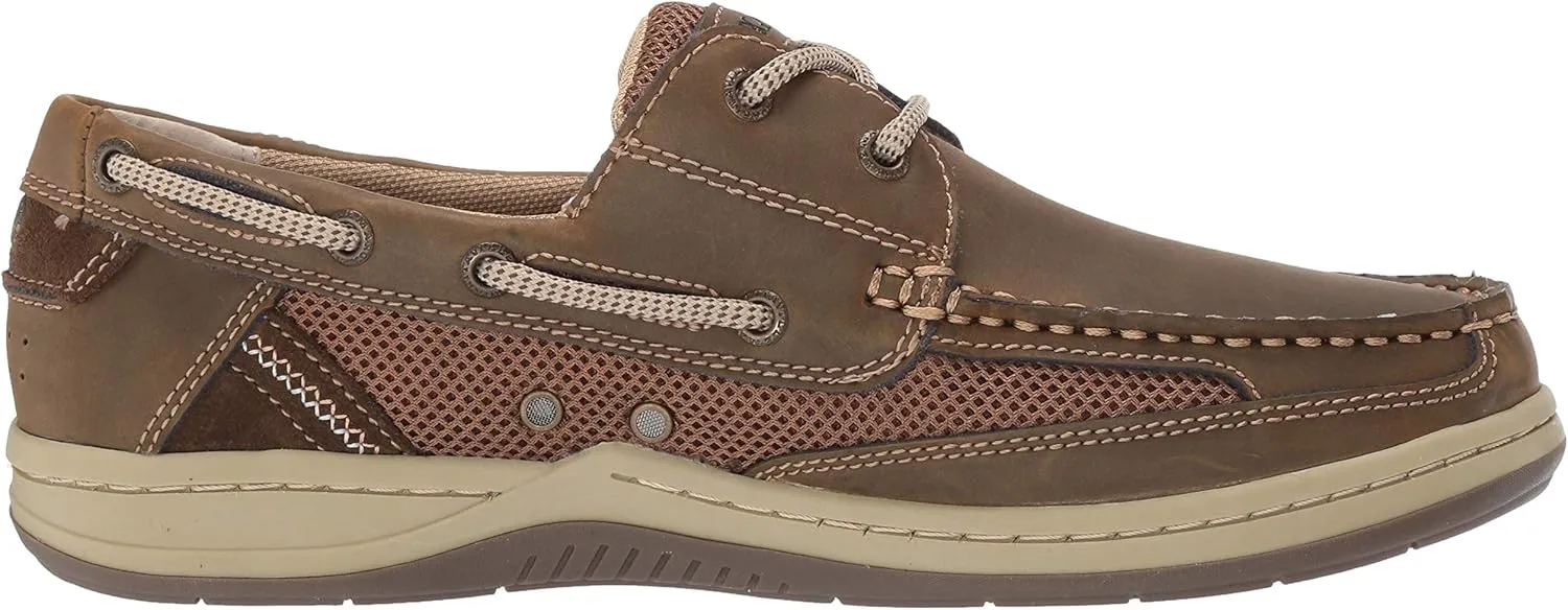 Margaritaville Mens Anchor Lace Boat Shoe, Light Tan, 9.5 US