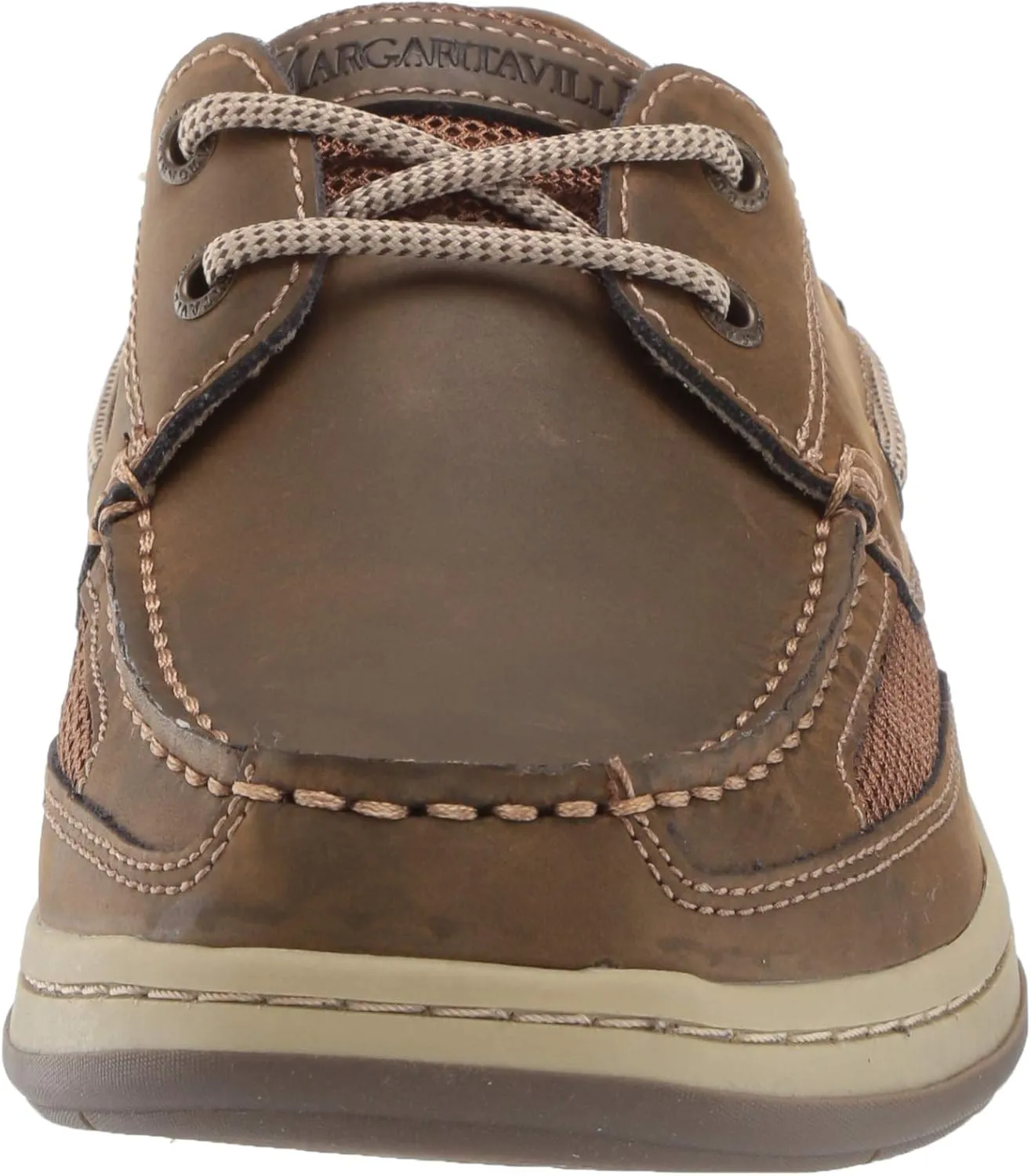 Margaritaville Mens Anchor Lace Boat Shoe, Light Tan, 9.5 US