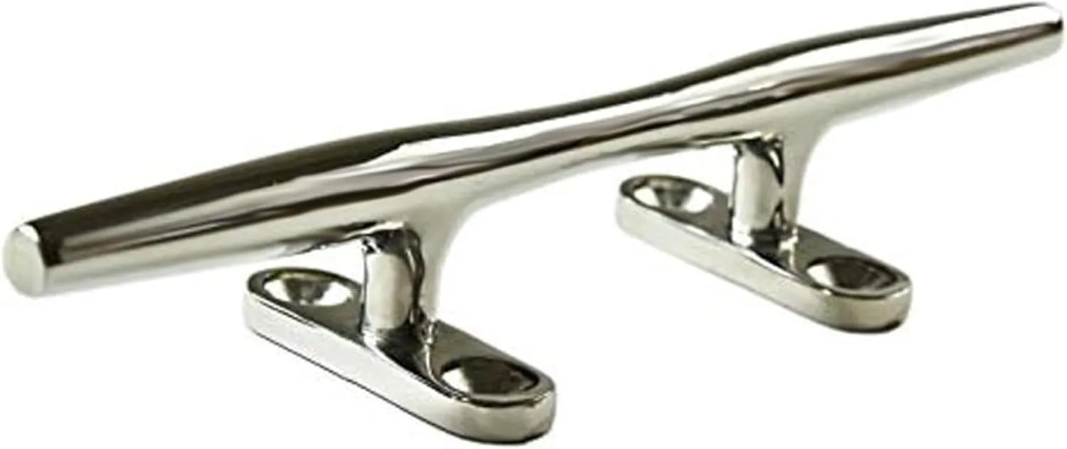 MARINE CITY 316 Stainless Steel Open Base Cleat - Hollow Base Deck Mooring Rope Tie Cleat, 8 Inches - Ideal for Boats (1 Pcs)