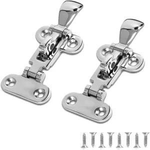 Marine Grade Boat Door Hatch Anti-Rattle Latches, Boat Hinges, Solid Construction, Lockable(2 PCS)