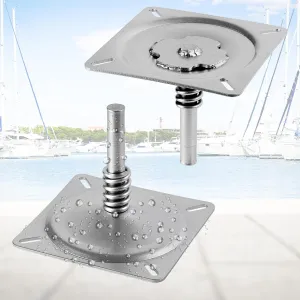Marine-Grade Boat Seat Pin Mount,Swivel Base for 3/4" Pin,Shock-Absorbing Pedestal,Easy Install for Pontoon, Fishing, Jon, Bass Boats (2 Pack Silver)