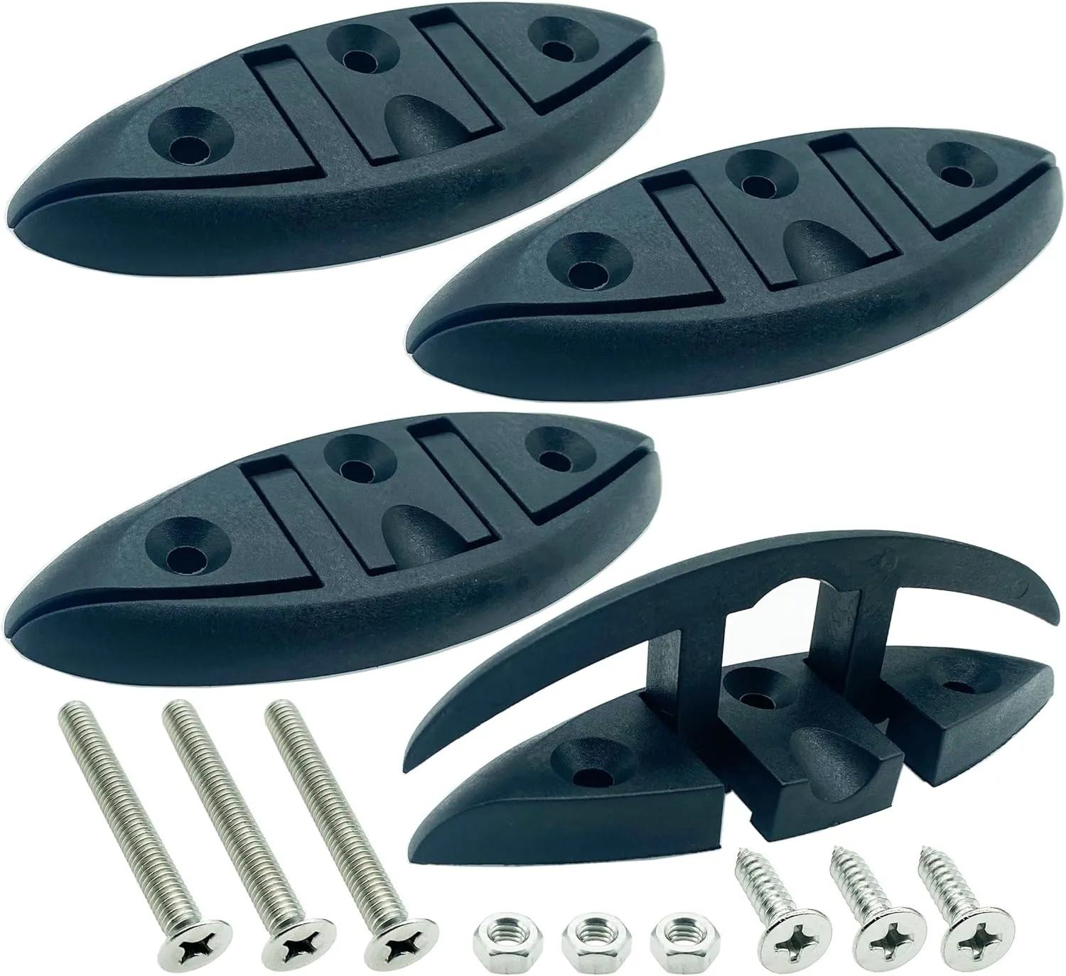 Marine Nylon 5" Folding Cleat,Flip Up Dock Cleat,Boat Kayak Mooring Cleat Accessories(4 Pcs)