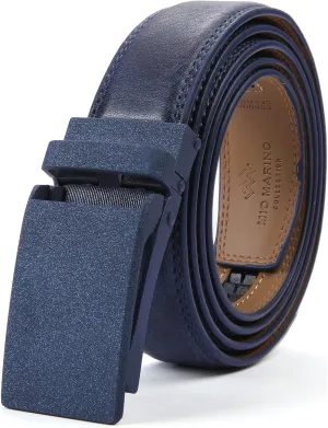 Marino Avenue Ratchet Belt for Men. Adjustable Leather Dress Belt with 38 Easy to Click Into Place Ratchet Closures.