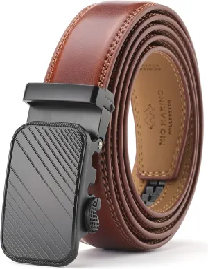 Marino Men’s Genuine Leather Ratchet Dress Belt With Automatic Buckle, Enclosed in an Elegant Gift Box