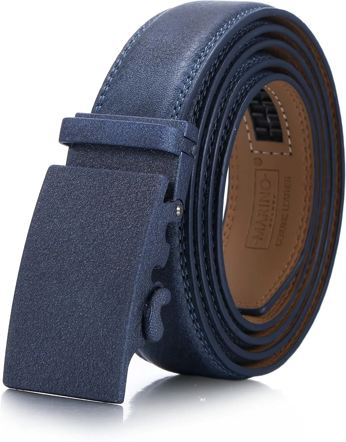 Marino Men’s Genuine Leather Ratchet Dress Belt With Automatic Buckle, Enclosed in an Elegant Gift Box