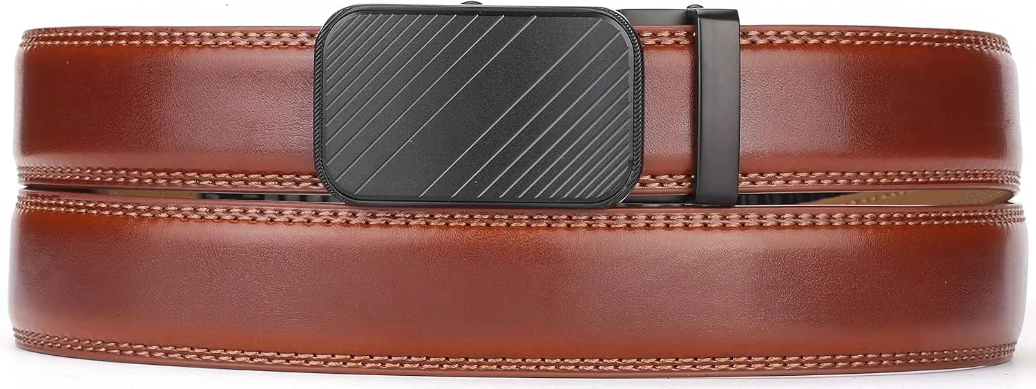 Marino Men’s Genuine Leather Ratchet Dress Belt With Automatic Buckle, Enclosed in an Elegant Gift Box