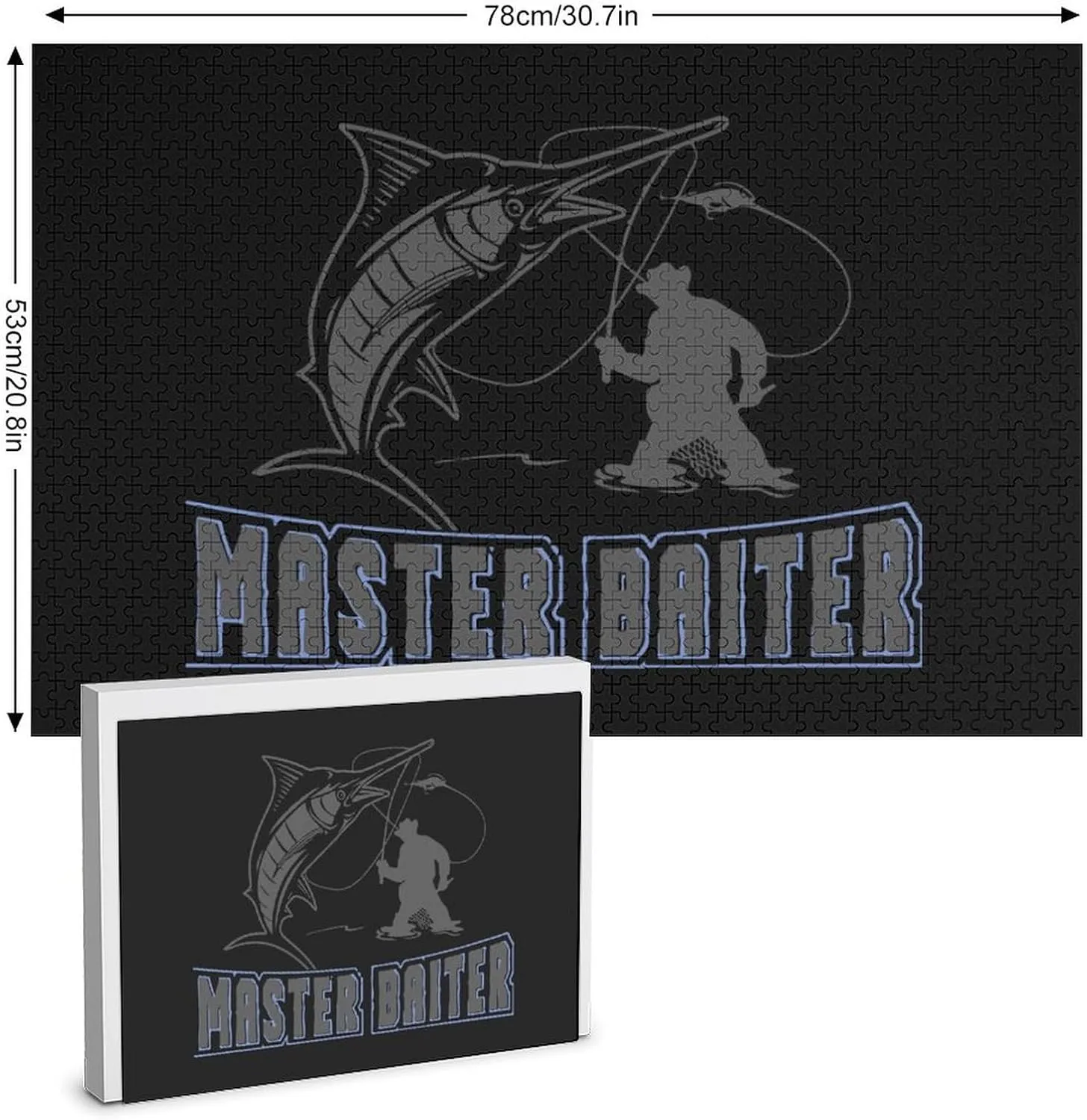 Master Baiter Fishing Lover Jigsaw Puzzles Flat Box Wooden Intellectual Puzzles Game for Idea Gift 1000 PCS