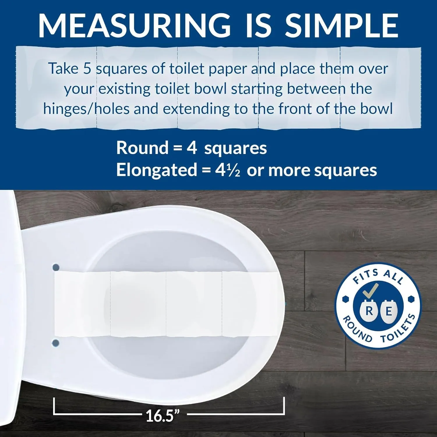 Mayfair Linden Slow Close Toilet Seat, Non Slip Heavy Duty Wood, Easy Install, Round, White