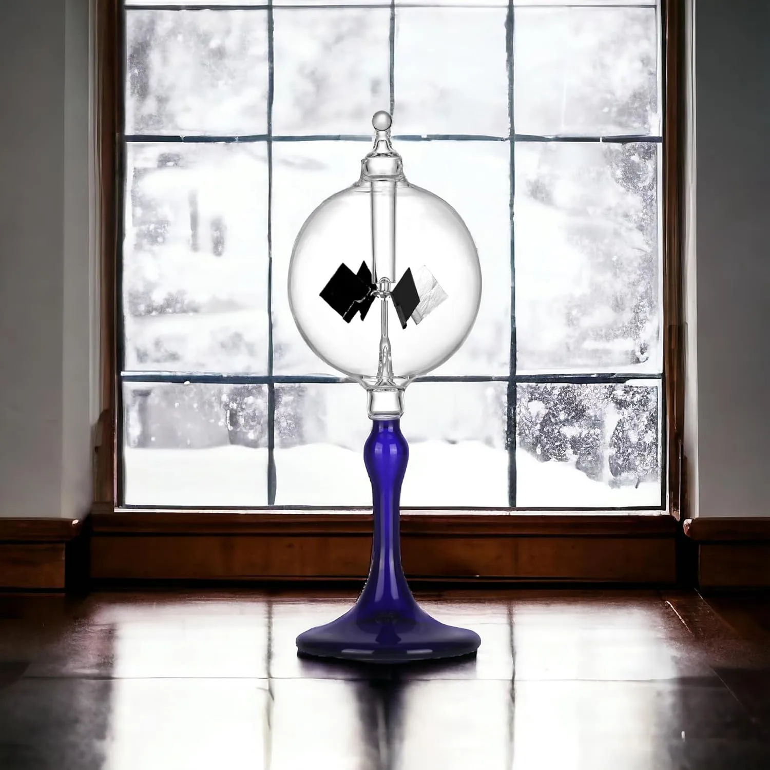 Medium Blue Solar Power Radiometer Crookes Spinning Vanes Glass Windmill Gift Home Desk Decoration M