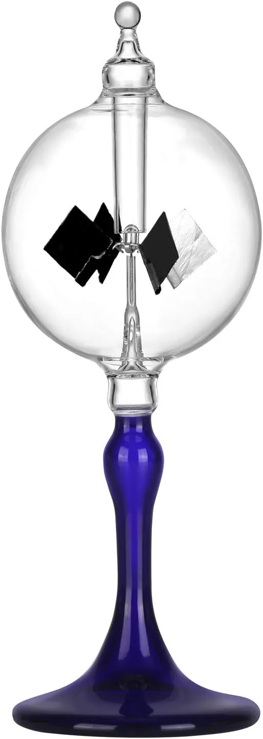 Medium Blue Solar Power Radiometer Crookes Spinning Vanes Glass Windmill Gift Home Desk Decoration M