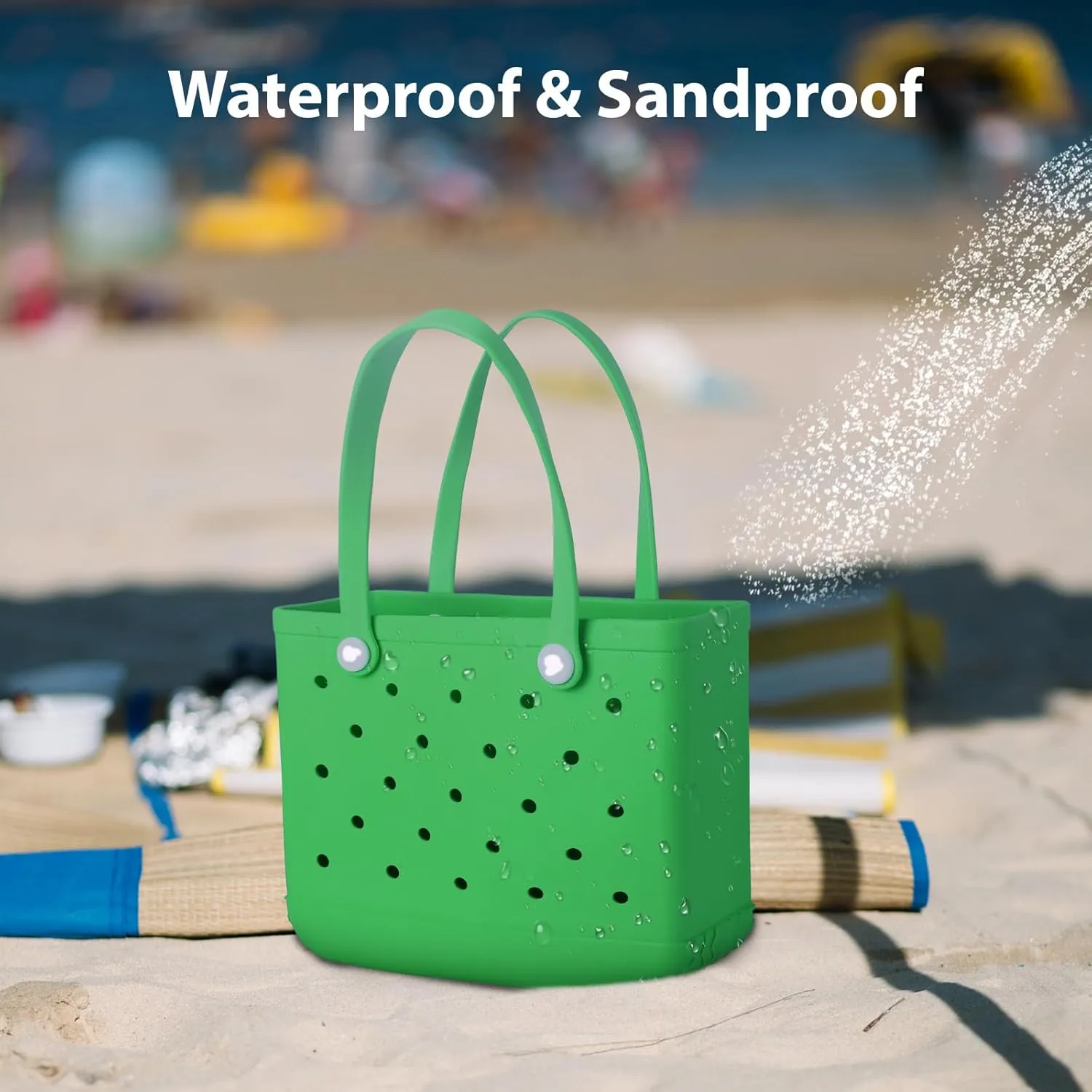 Medium Rubber Beach Bag for Men & Women, Large Capacity Travel Bag Tote Bag for the Beach Boat Pool