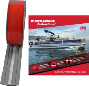 MEGAWARE KEELGUARD Pontoon Guard - Protects Exposed Areas of Your Pontoon from Dents and Scrapes - 3M Reflective Strip - Boat Tube and Log Bumper Guard - 40 Ft Kit - Pontoon up to 25 Ft (Gray)