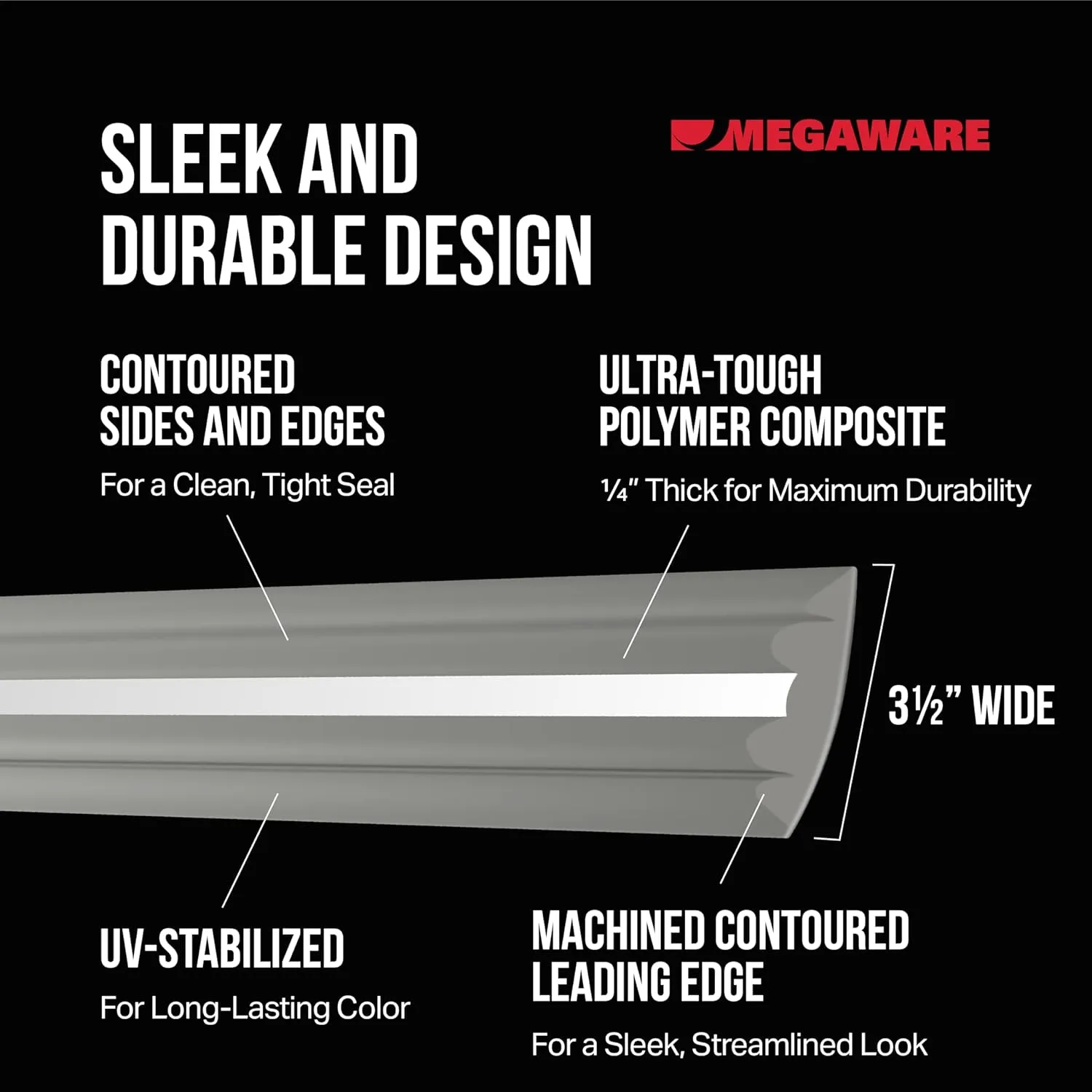 MEGAWARE KEELGUARD Pontoon Guard - Protects Exposed Areas of Your Pontoon from Dents and Scrapes - 3M Reflective Strip - Boat Tube and Log Bumper Guard - 40 Ft Kit - Pontoon up to 25 Ft (Gray)