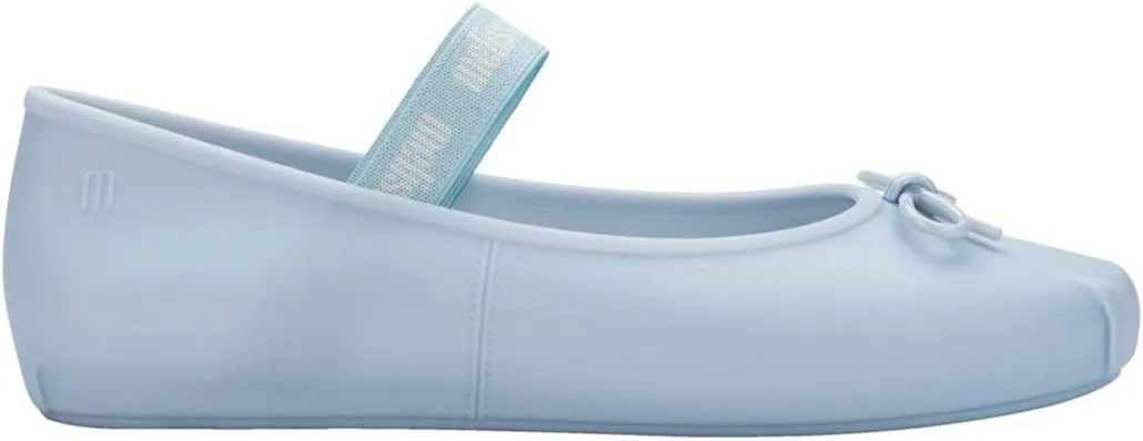 Melissa Sophie Jelly Flats for Women - Ballet Flats for Women Bow Applique & Strap, Slip-on Closed-Toe Women’s Jelly Shoes