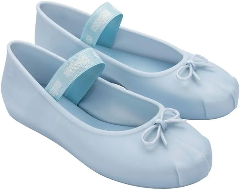 Melissa Sophie Jelly Flats for Women - Ballet Flats for Women Bow Applique & Strap, Slip-on Closed-Toe Women’s Jelly Shoes