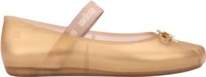 Melissa Sophie Jelly Flats for Women - Ballet Flats for Women Bow Applique & Strap, Slip-on Closed-Toe Women’s Jelly Shoes