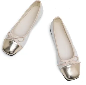 MEMON Women's Flats/Women Fashion Bowknot Flats/Ballet Flats for Women/Comfort Light Weight Slip-On Dress Shoes