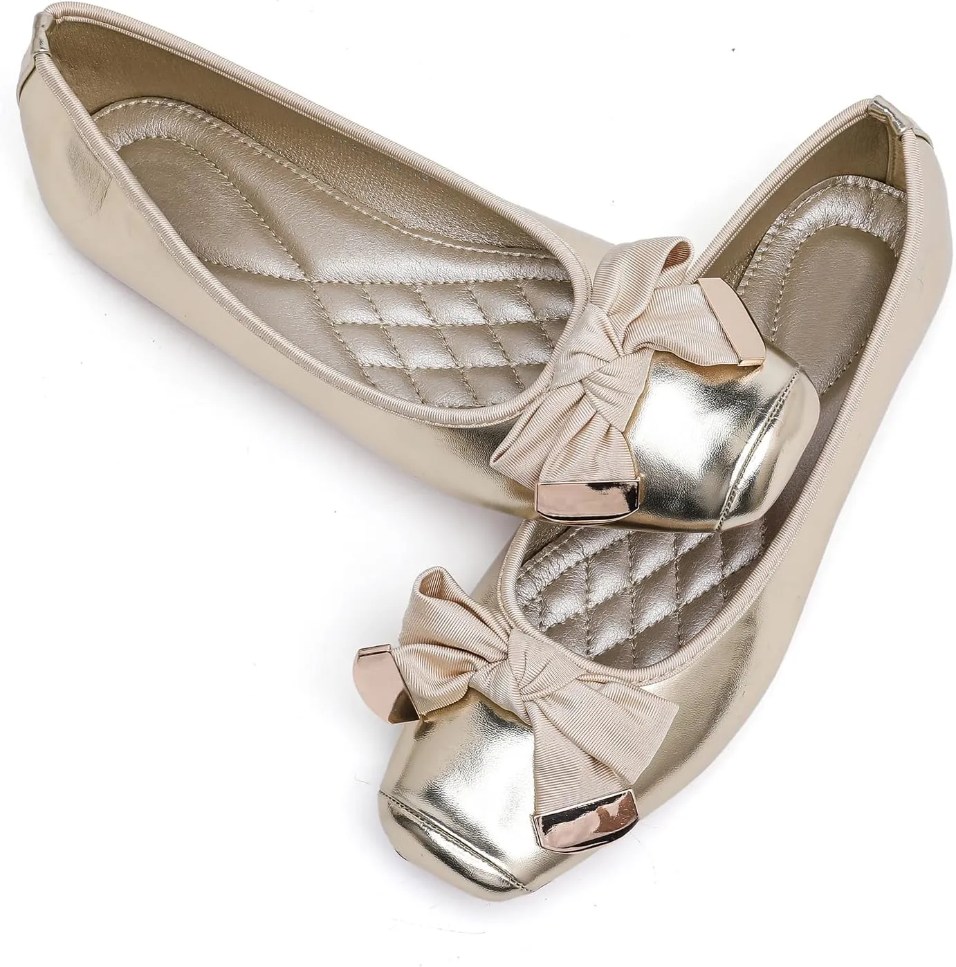 MEMON Women's Flats/Women Fashion Bowknot Flats/Ballet Flats for Women/Comfort Light Weight Slip-On Dress Shoes