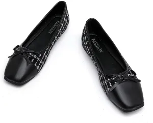 MEMON Women's Flats/Women Fashion Bowknot Flats/Ballet Flats for Women/Comfort Light Weight Slip-On Dress Shoes
