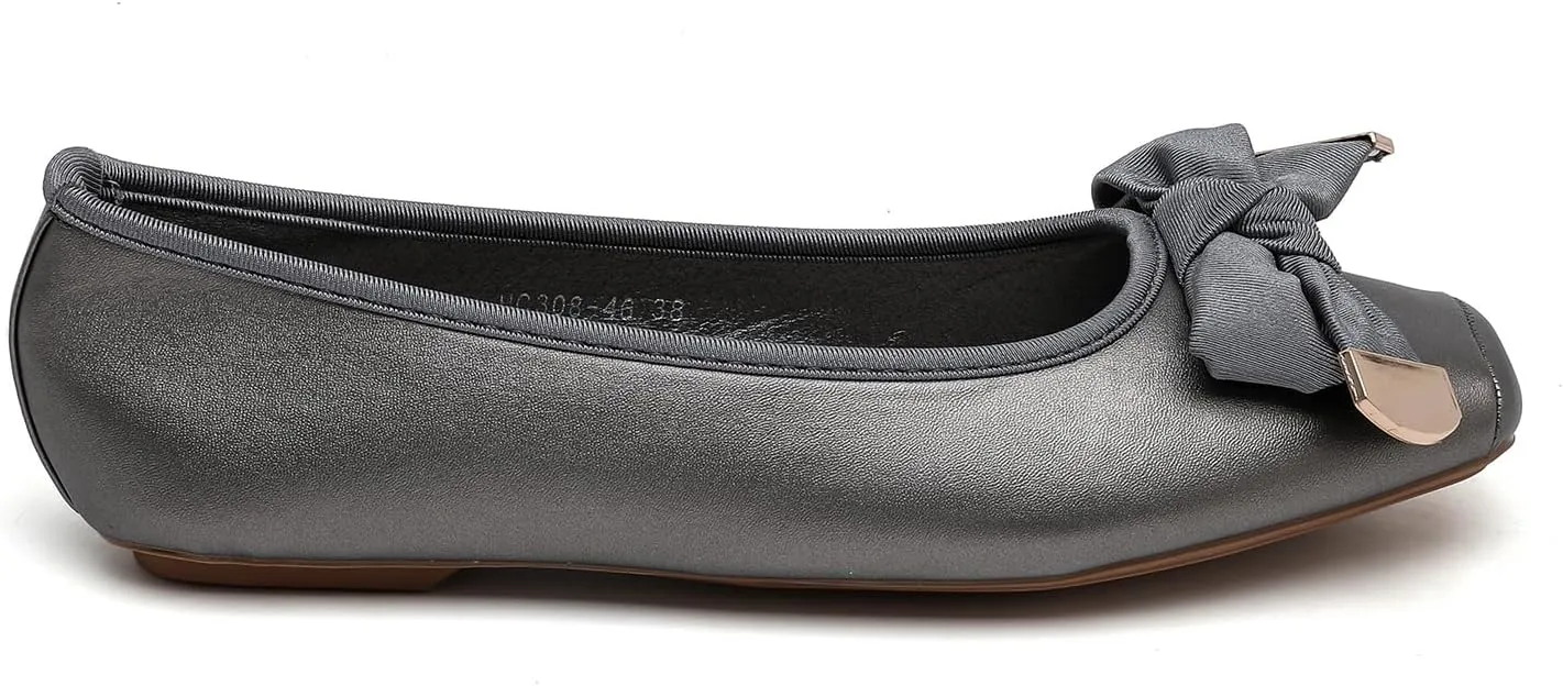 MEMON Women's Flats/Women Fashion Bowknot Flats/Ballet Flats for Women/Comfort Light Weight Slip-On Dress Shoes