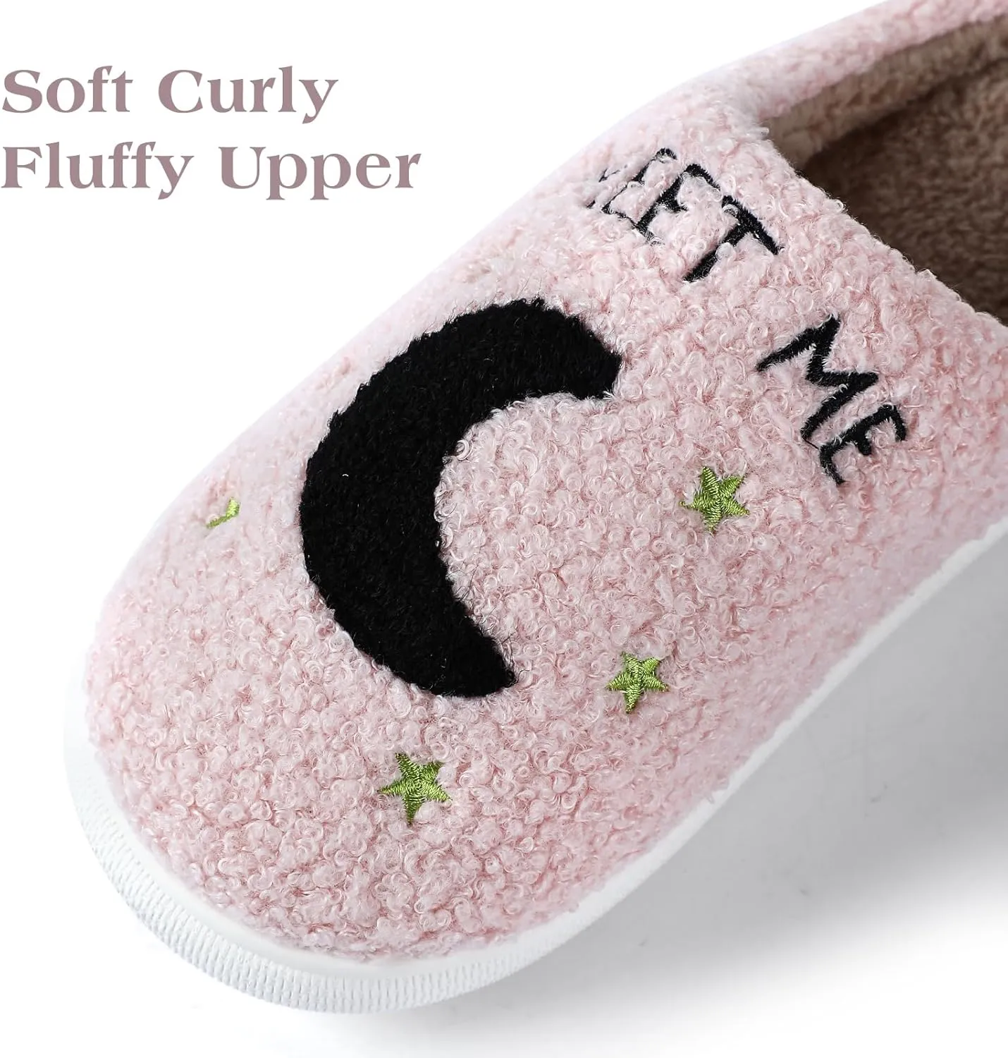 Menore Meet Me At Midnight Slippers for Womens Mens Soft Warm Fuzzy House Slides Memory Foam Lightweight Slip-on Slippers Indoor Outdoor