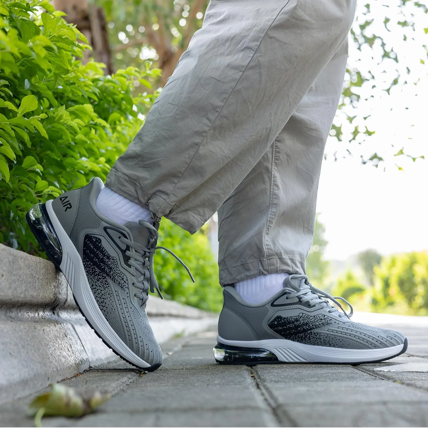 Mens Air Athletic Running Shoes Easy Slip On Tennis Sneakers Lightweight Comfortable Gym Walking Shoes for Men