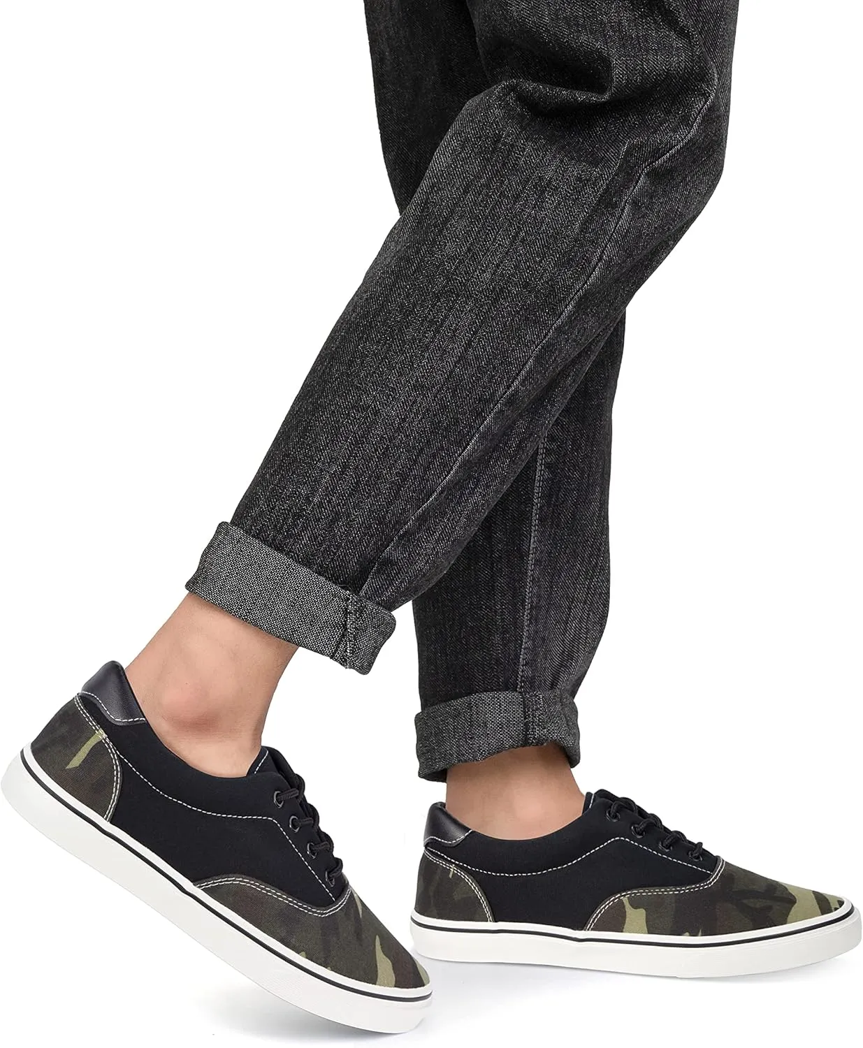 Men's Black Classic Low Top Shoes Canvas Fashion Sneaker with Soft Insole Causal Dress Shoes for Men Comfortable Walking Shoes