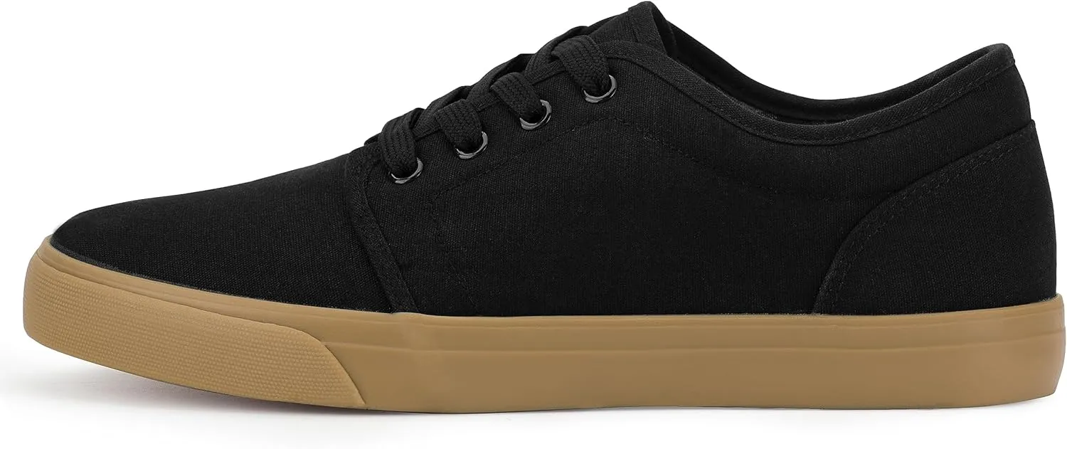 Men's Black Classic Low Top Shoes Canvas Fashion Sneaker with Soft Insole Causal Dress Shoes for Men Comfortable Walking Shoes
