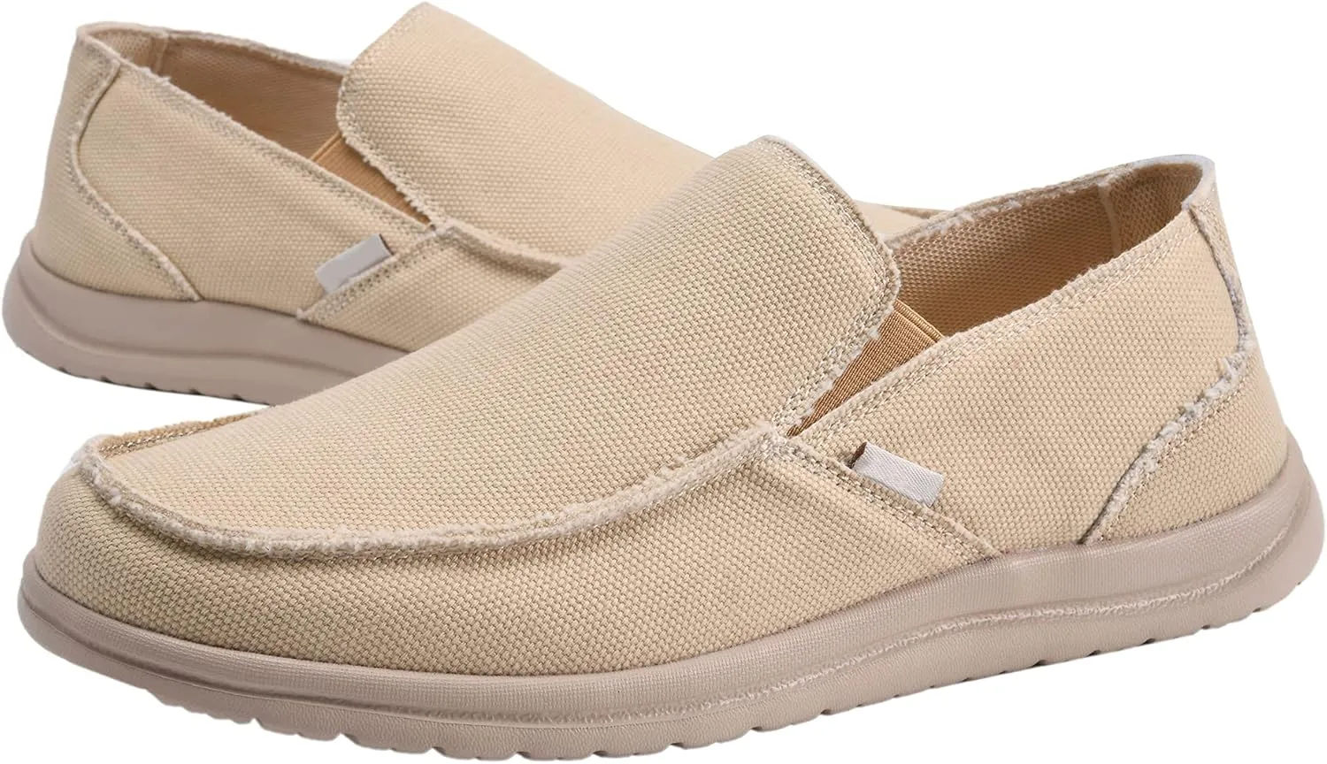 Mens Canvas Shoes Slip On Loafers Deck Shoes Walking Lightweight Causal Slip-ons