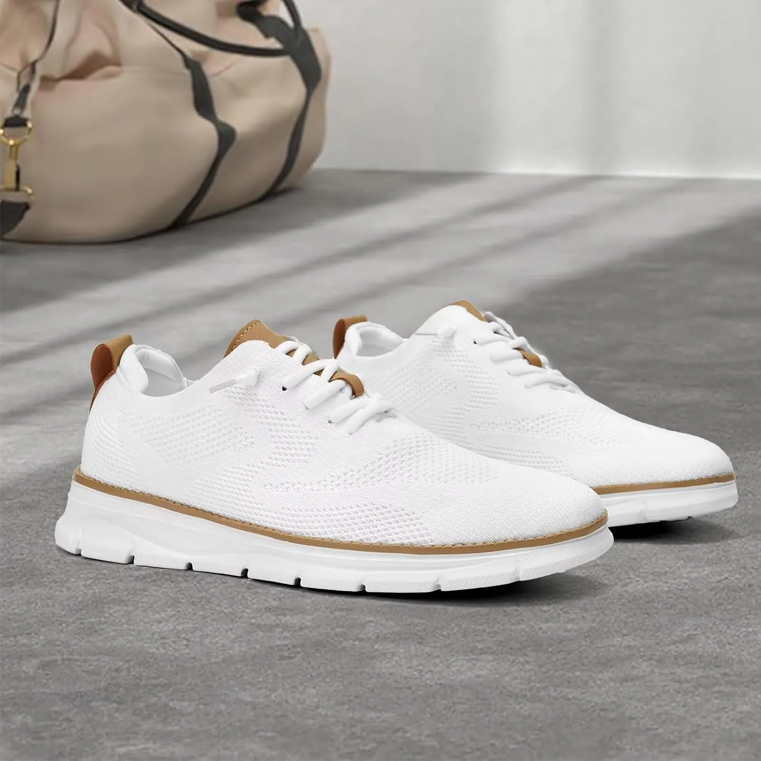 Mens Casual Dress Oxfords Shoes Fashion Mesh Business Walking Work Slip on Sneakers Comfortable Lightweight Soft Sole
