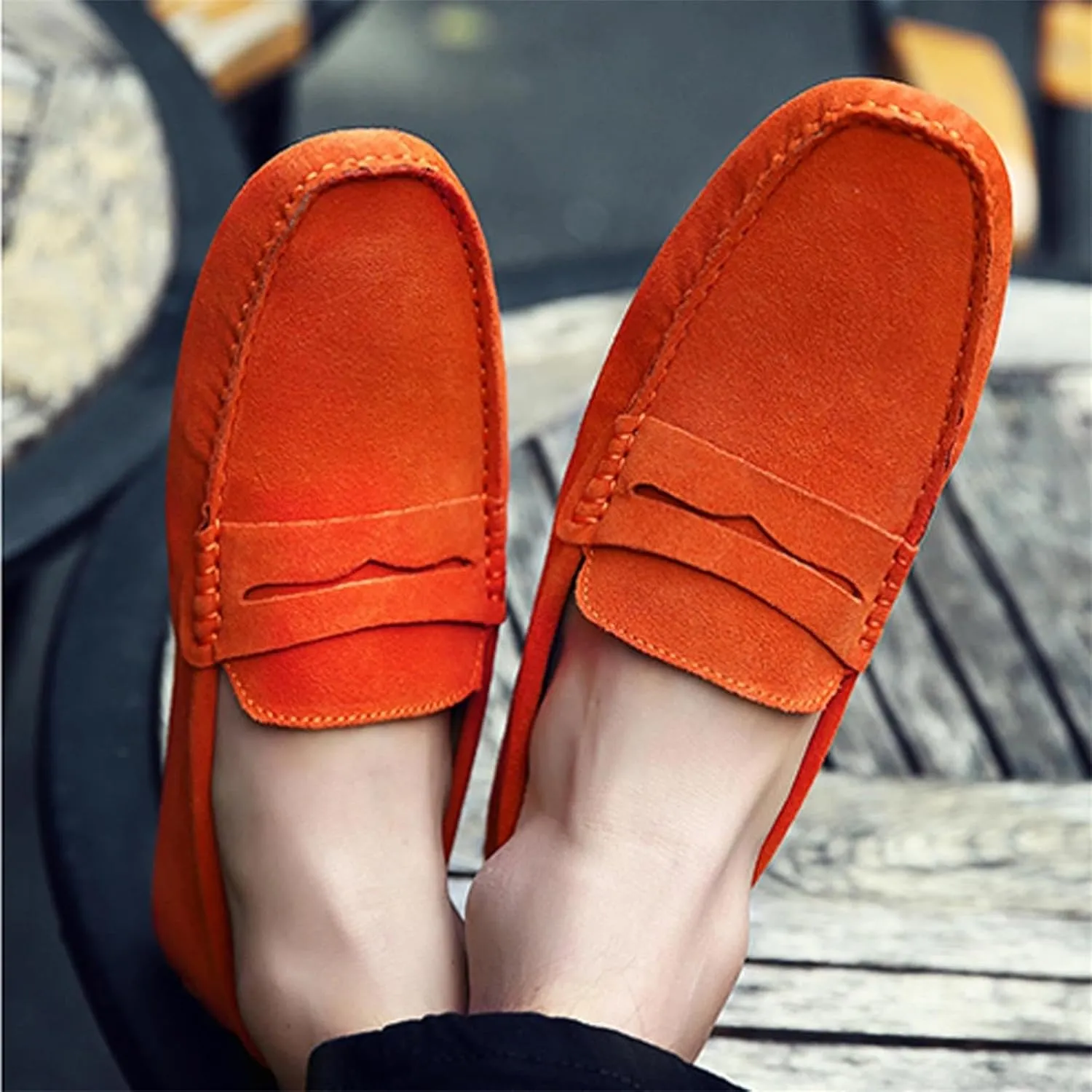 Men's Dress Loafers Slip On Casual Shoes Lightweight Soft Penny Loafers Suede Driving Boat Shoes Moccasins