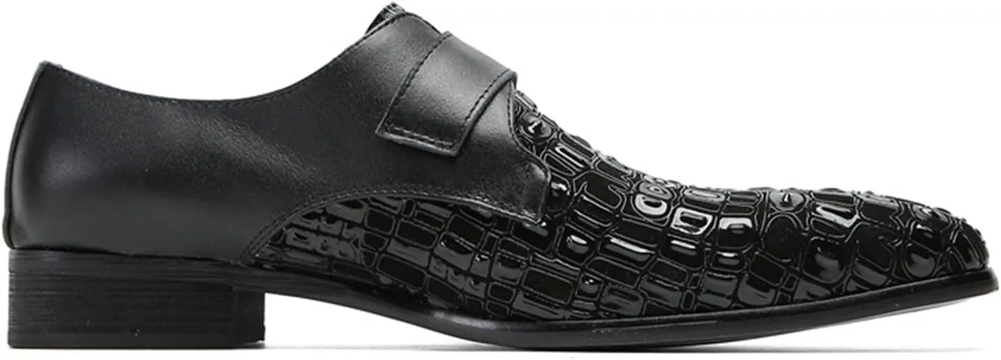 Mens Dress Shoes, Loafers Handmade Cowhide Slip on Casual Business Shoes Slip on Buckle Low Top Soft Bottom Pointed Toe Breathable Suit Shoes