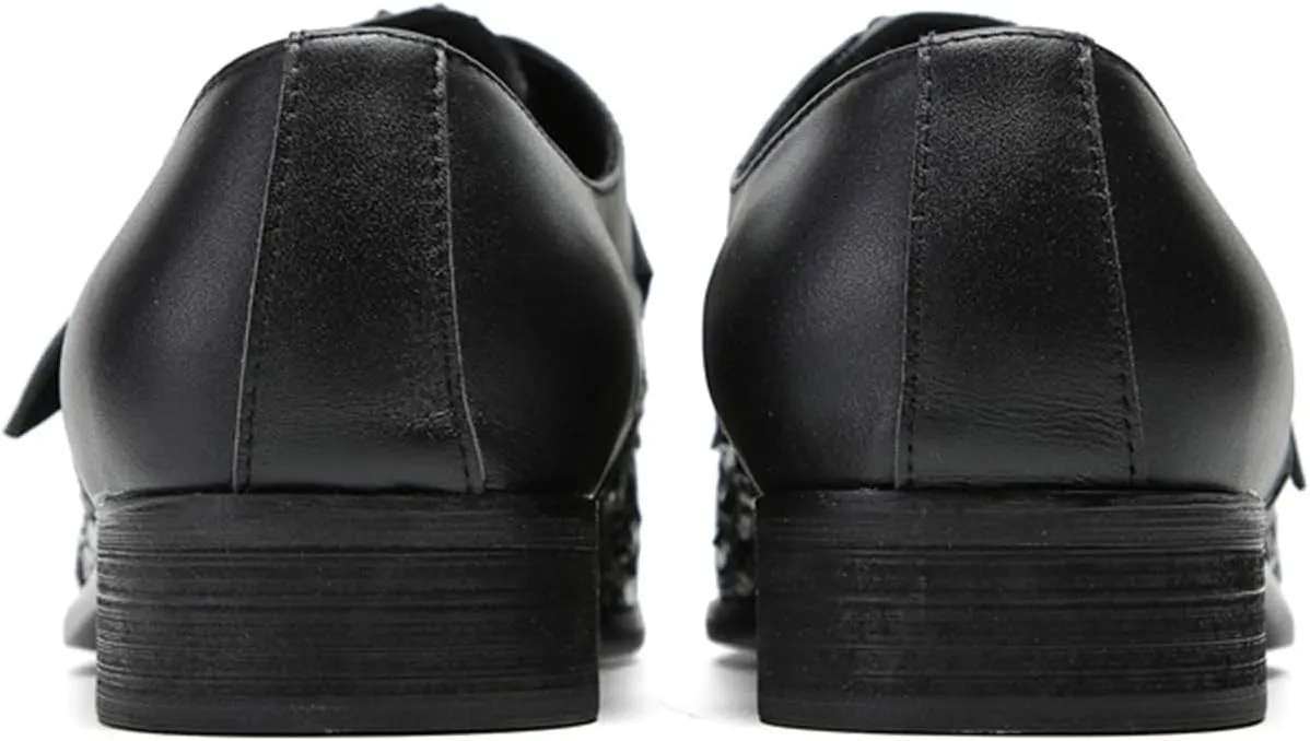 Mens Dress Shoes, Loafers Handmade Cowhide Slip on Casual Business Shoes Slip on Buckle Low Top Soft Bottom Pointed Toe Breathable Suit Shoes