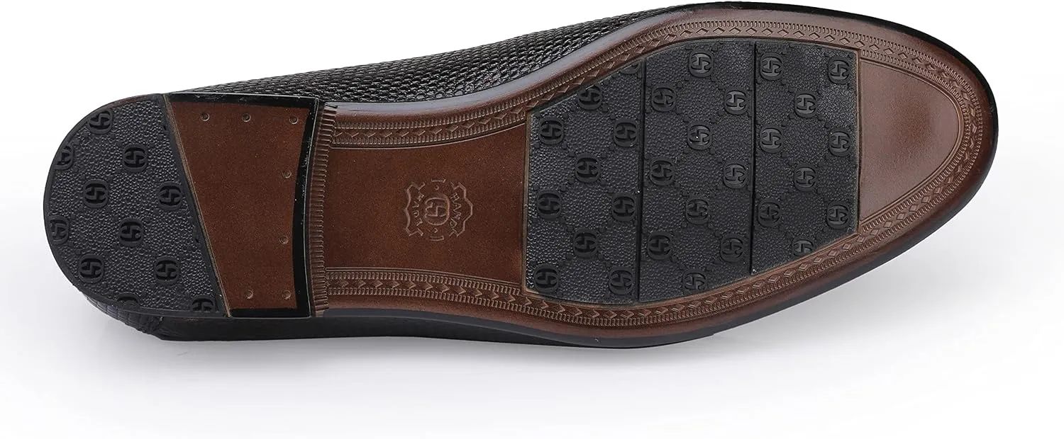 Men's Genuine Leather Loafers Crocodile Printed Slip On Soft Driving Dress Shoes