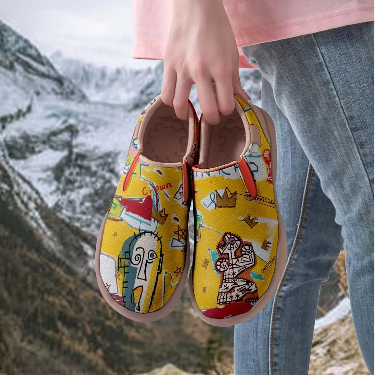 Men's Graffiti Shoes Slip On Casual Walking Travel Painted Loafers Lightweight Comfort Sneakers