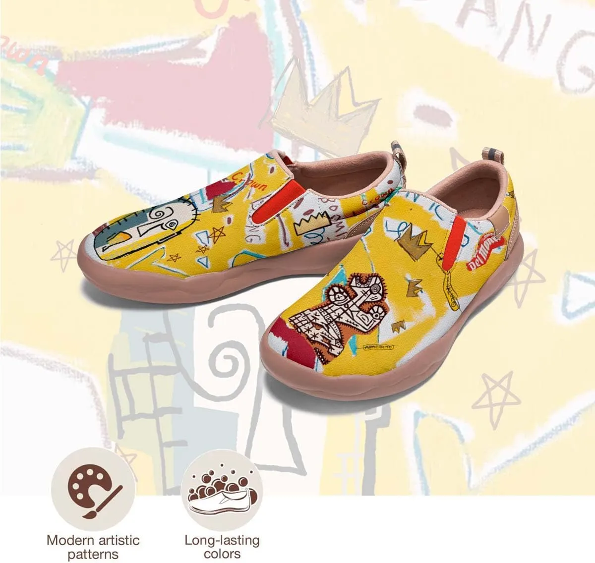 Men's Graffiti Shoes Slip On Casual Walking Travel Painted Loafers Lightweight Comfort Sneakers