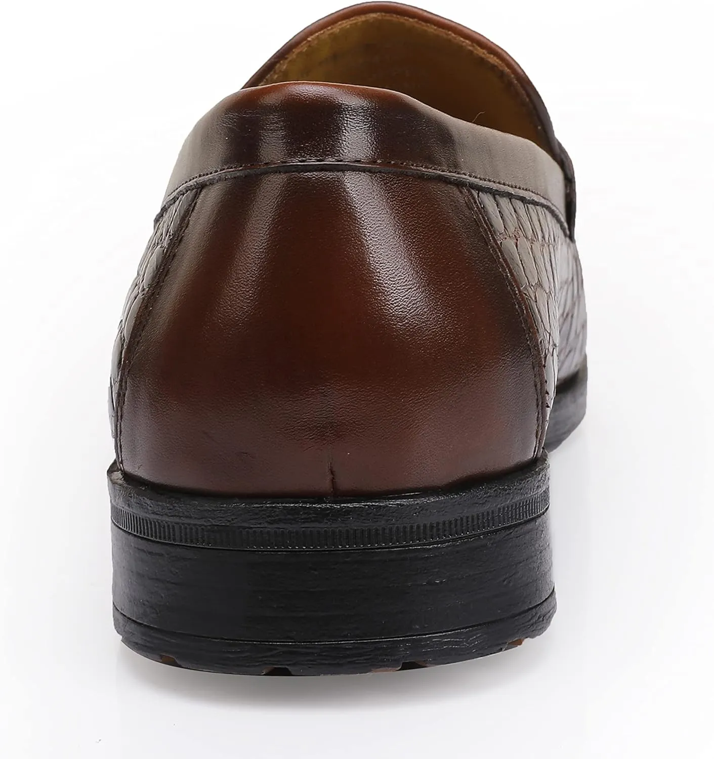 Men's Leather Penny Loafers Formal Dress Shoes Crocodile Printed Soft Slip-On Loafer for Men