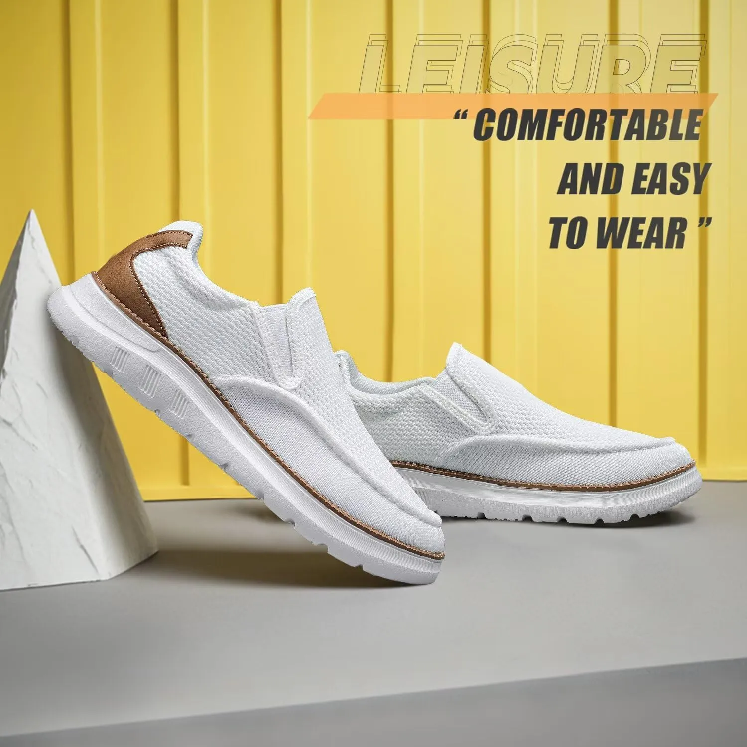 Mens Loafers Slip On Boat Shoes Casual Walking Dress Sneakers Mesh Business Oxfords Work Lightweight Soft Sole