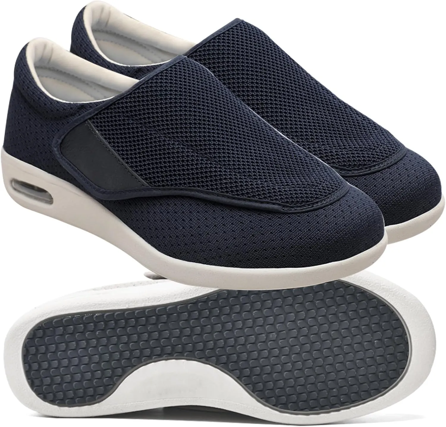 Men's Mesh Slip-on Trainers Casual Shoes Men's Wide Width Shoes with Easy Put On Adjustable Lightweight for Diabetic Edema Plantar Fasciitis Bunions Arthritis Swollen Feet