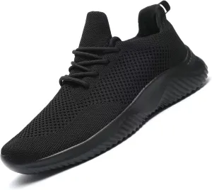 Mens Slip-on Tennis Shoes Walking Running Sneakers Lightweight Breathable Casual Soft Sole Mesh Work Gym Trainers