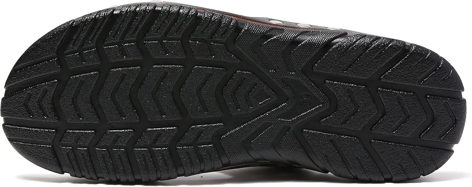 Men's Summer Leather Slide Sandals Open Toe Beach Slippers Shoes
