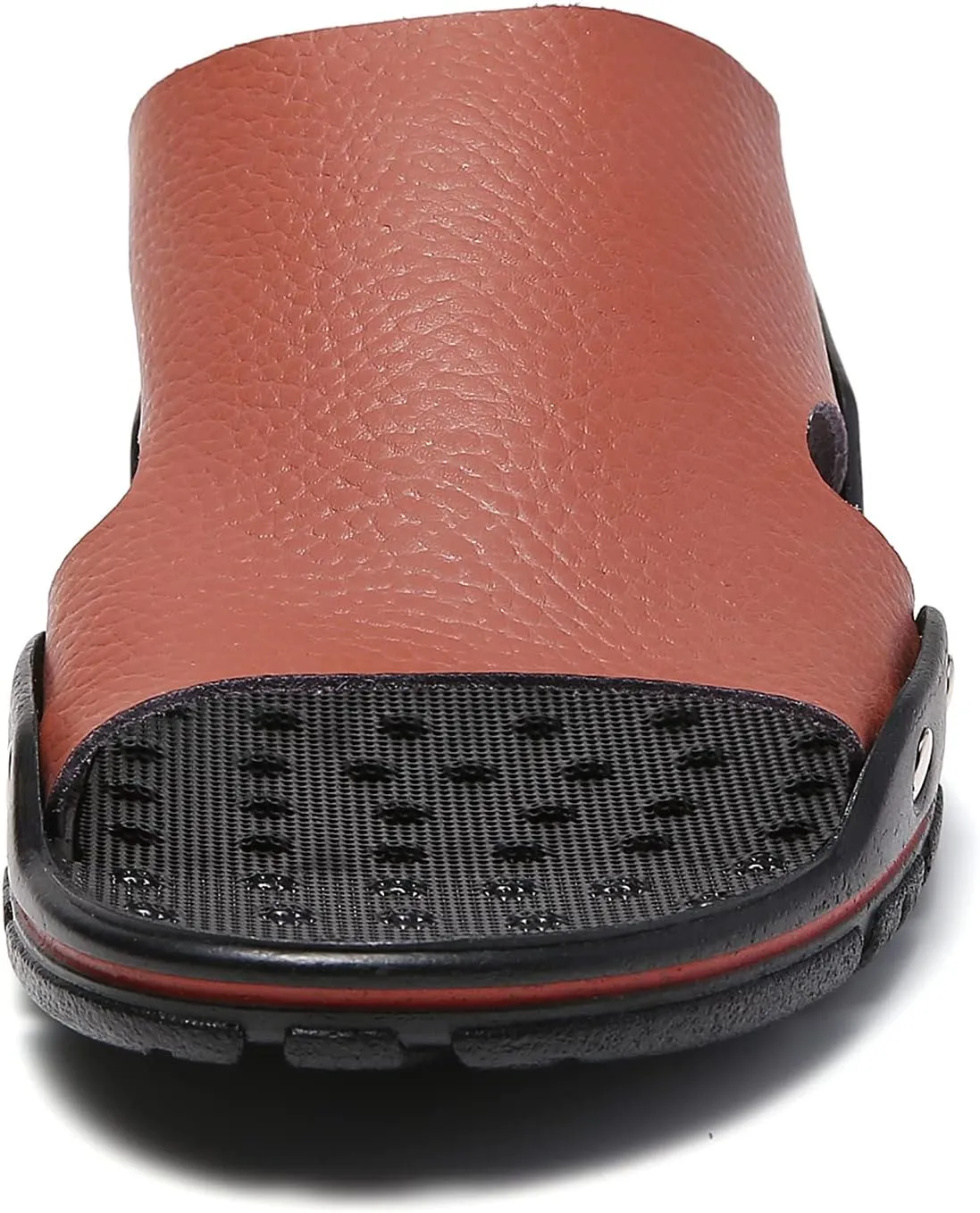 Men's Summer Leather Slide Sandals Open Toe Beach Slippers Shoes